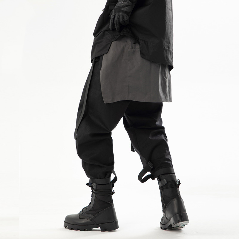 Personality Two-piece Set Of Trousers Men's Loose Casual Trend Bunched Foot Pants