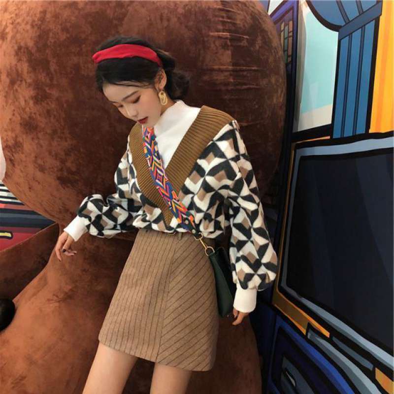 New Small Fragrant Sweet Knitted Sweater Suit Skirt