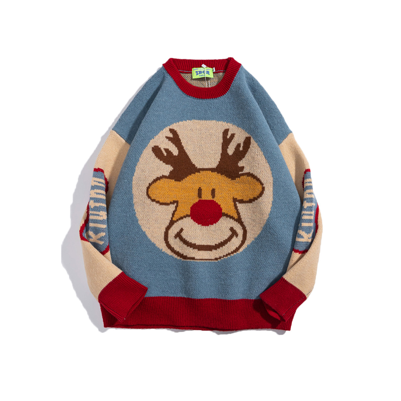 Christmas Deer Sweater Casual Loose All-match Round Neck Couple Top