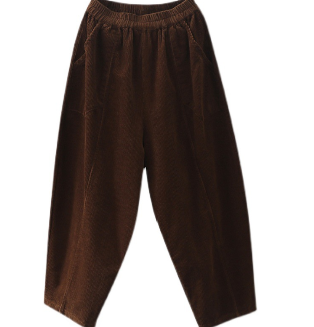 Title 6, Retro Corduroy Casual Harlan Trousers Female