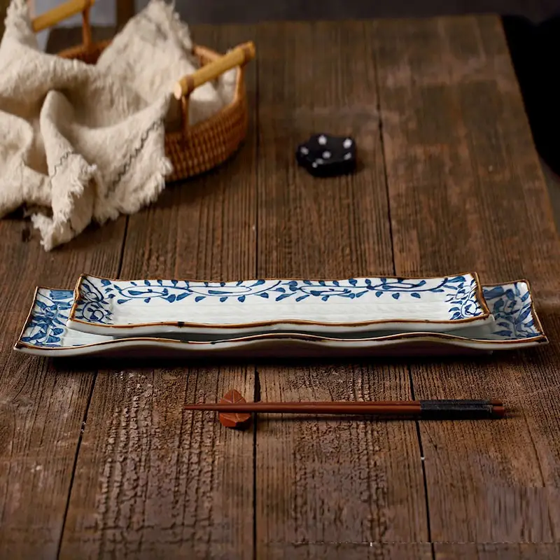 Creative Cooking Wave Rectangular Grilled Fish Plate