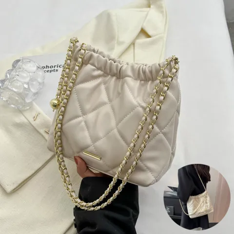 Casual Rhombus Shoulder Bag Chain Messenger Bag Small Bucket