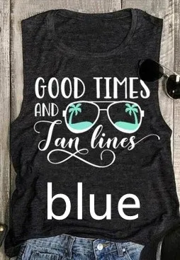 Letters Street Fashion Fashion T shirt Vest Women Blue - Shop at LoveMi