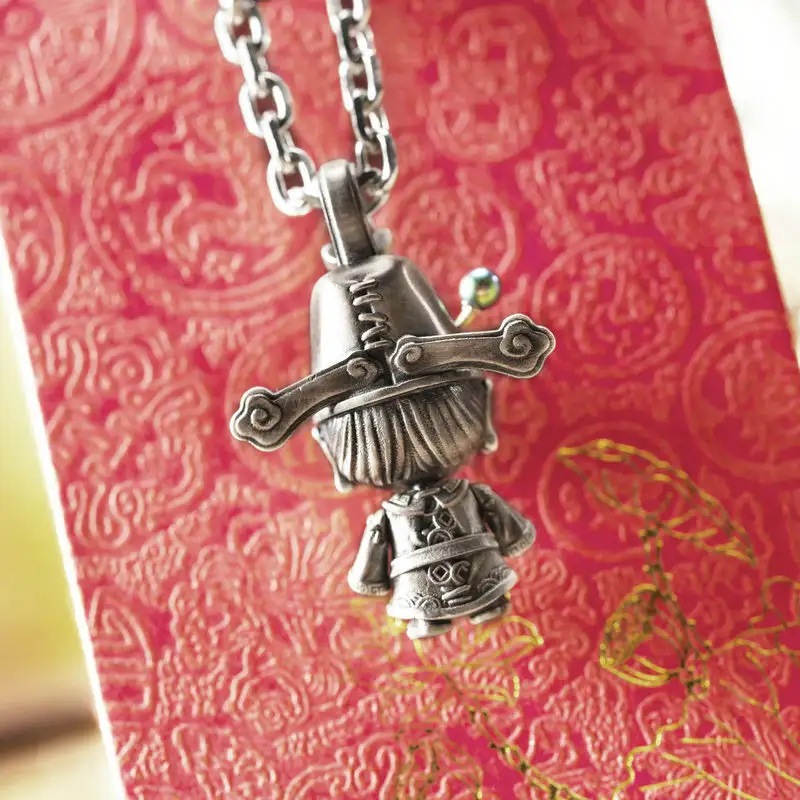 Personality Retro Fashion Silver Voodoo Doll Pendant Necklace