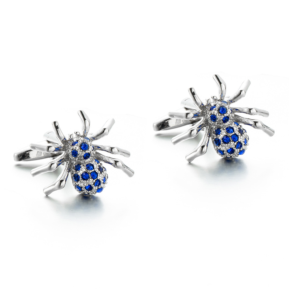 Title 4, Blue Crystal Spider Shape Cufflink