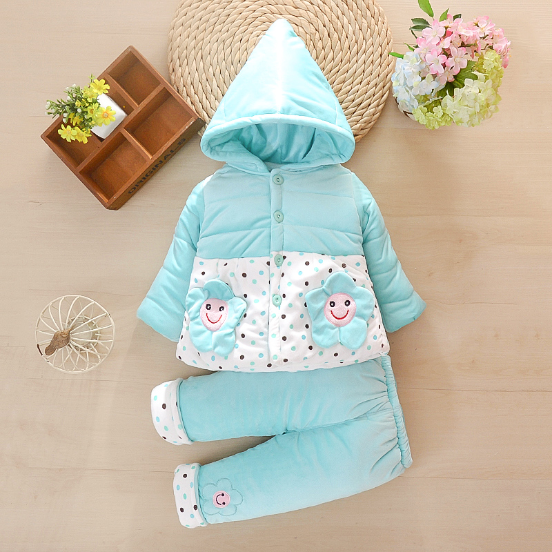 Girls' Autumn And Winter Clothes Padded Coat Suit