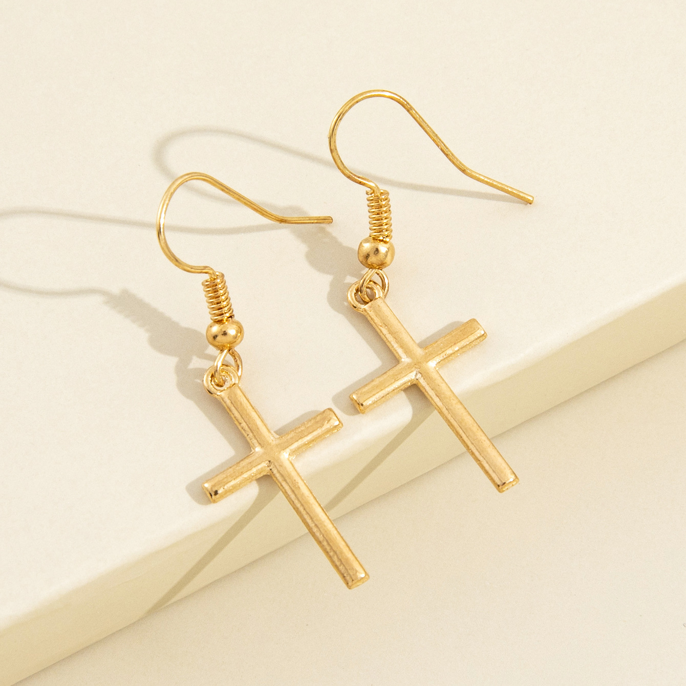 Simple Retro Cross Pendant Earrings Temperament Female Accessories