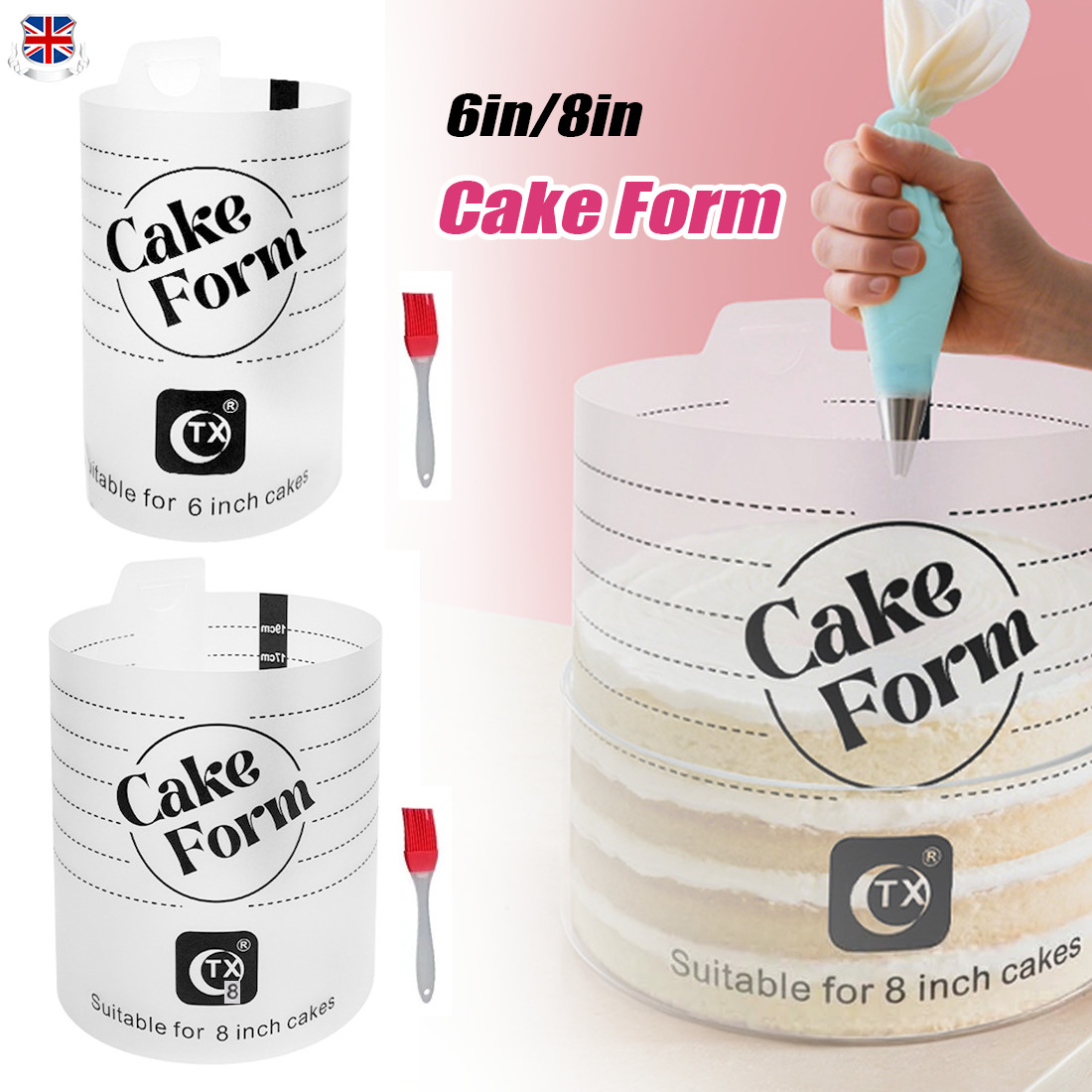 2Pcs Acrylic Cake Mold Round Mousse Cake Form Adjustable