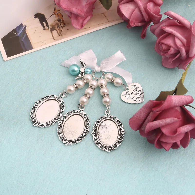 Bow Knot Pearl Love Photo Pendant Gem