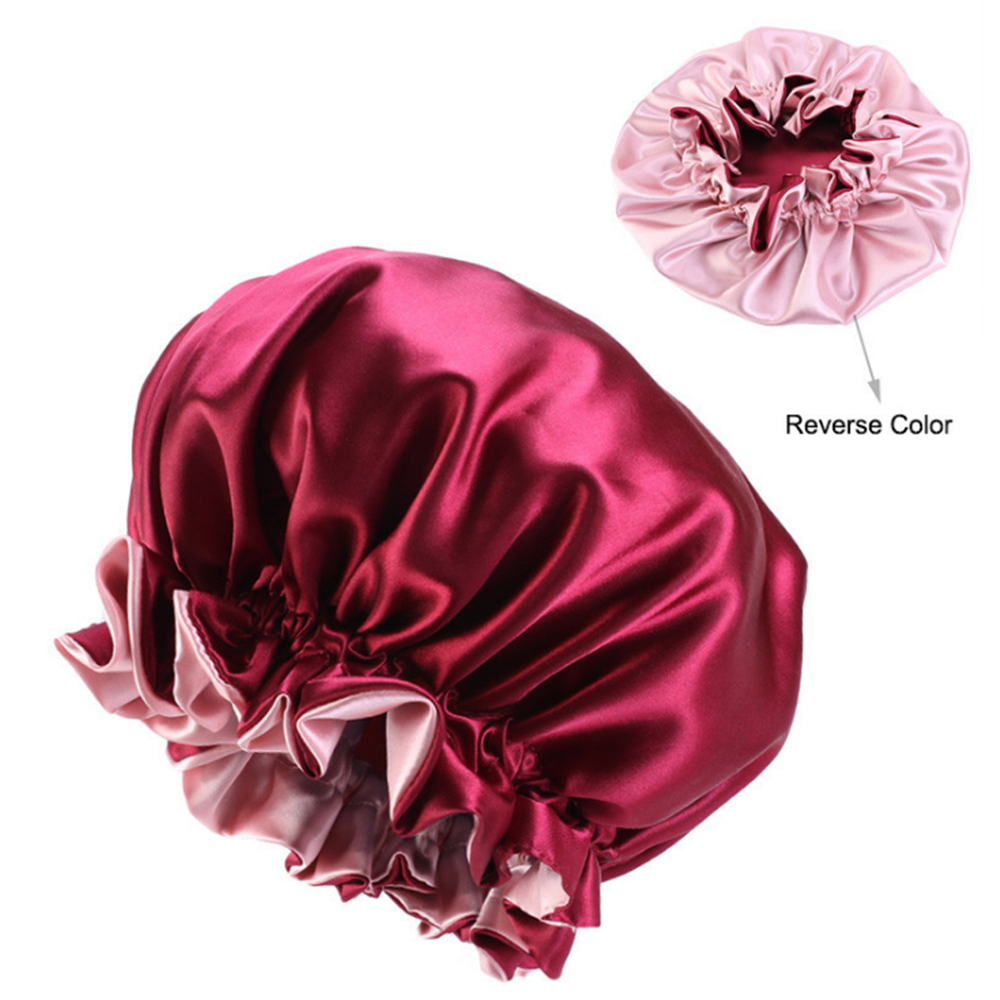 Double Satin Lace Nightcap Extra Large Round Wine Red - Shop at LoveMi
