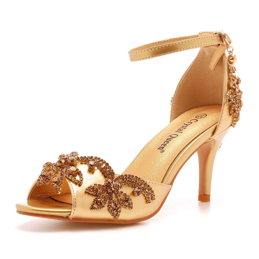 Title 9, Sandali con tacco alto peep-toe 7cm e fibbia. P...