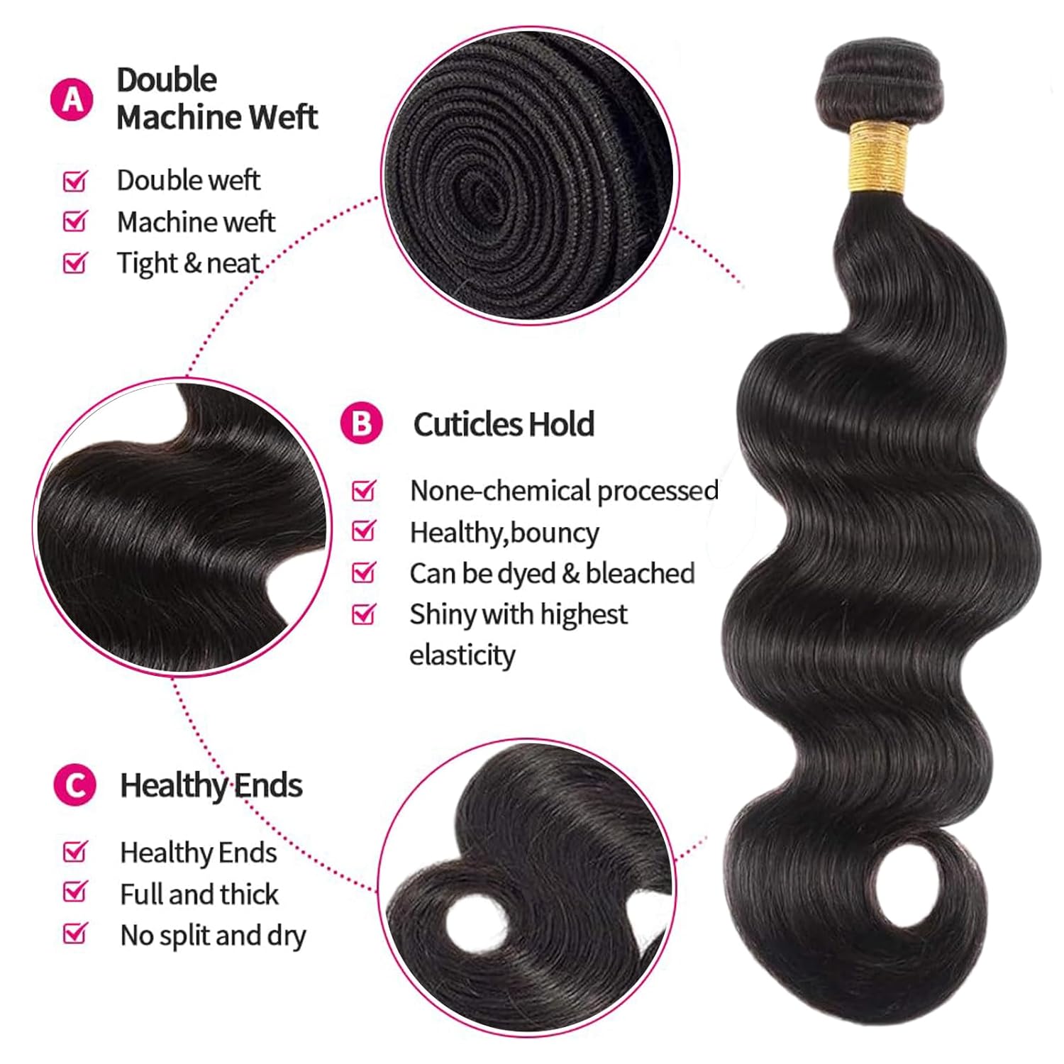 Glueless Body Wave Human Hair Bundles For Daily Wear10A Virgin Remy Hair Weave... 5