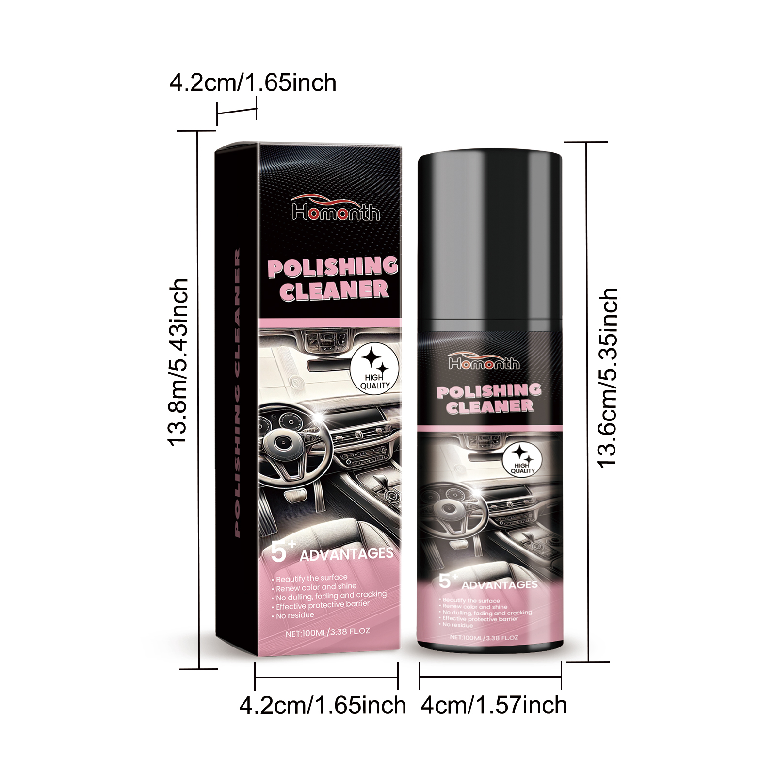 Car Interior Polishing, Renewal, Cleaning, Maintenance, Polishing, Anti Fouling Car Interior Polishing Agent 1 00ml 1 Box 5
