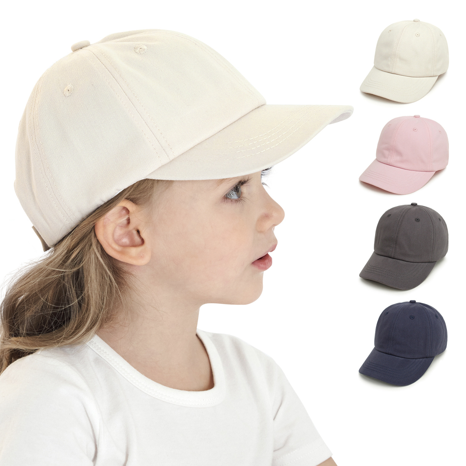 Children's Outdoor Leisure All-match Solid Color Curved Brim Sun Hat