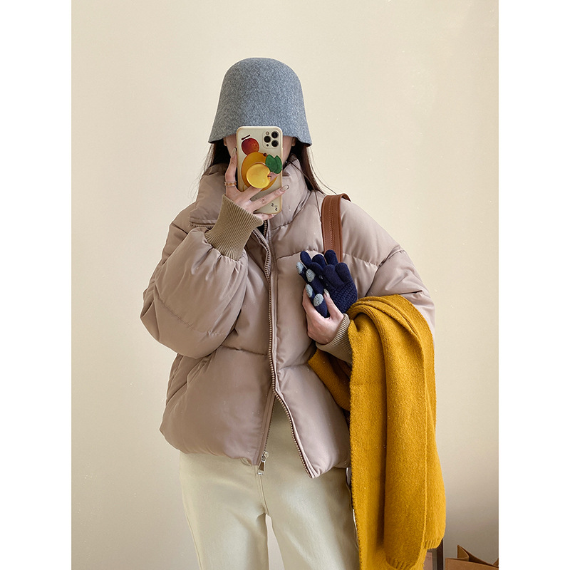 Stand Up Collar Fluffy Little Padded Jacket