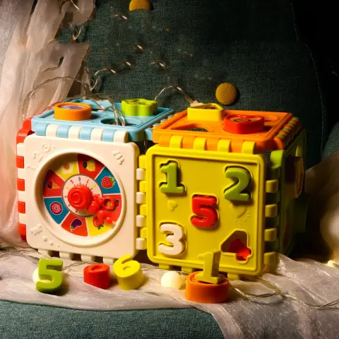 Multifunctional Cognitive Hexahedron Boy and Girl Building Blocks