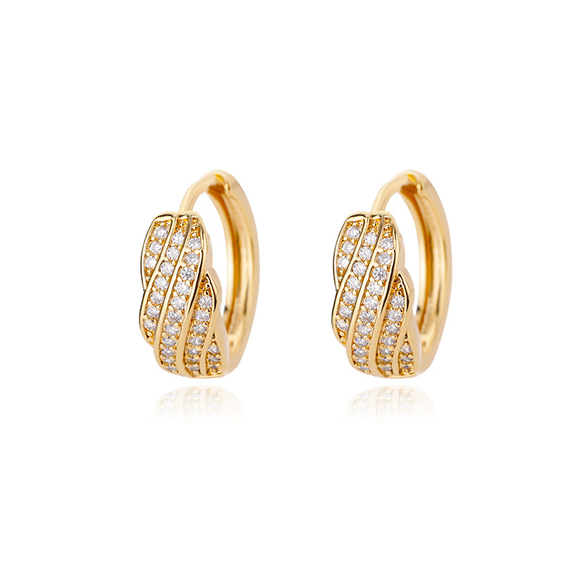 Title 5, Lock Female Oval Geometric Zircon-encrusted Stu...