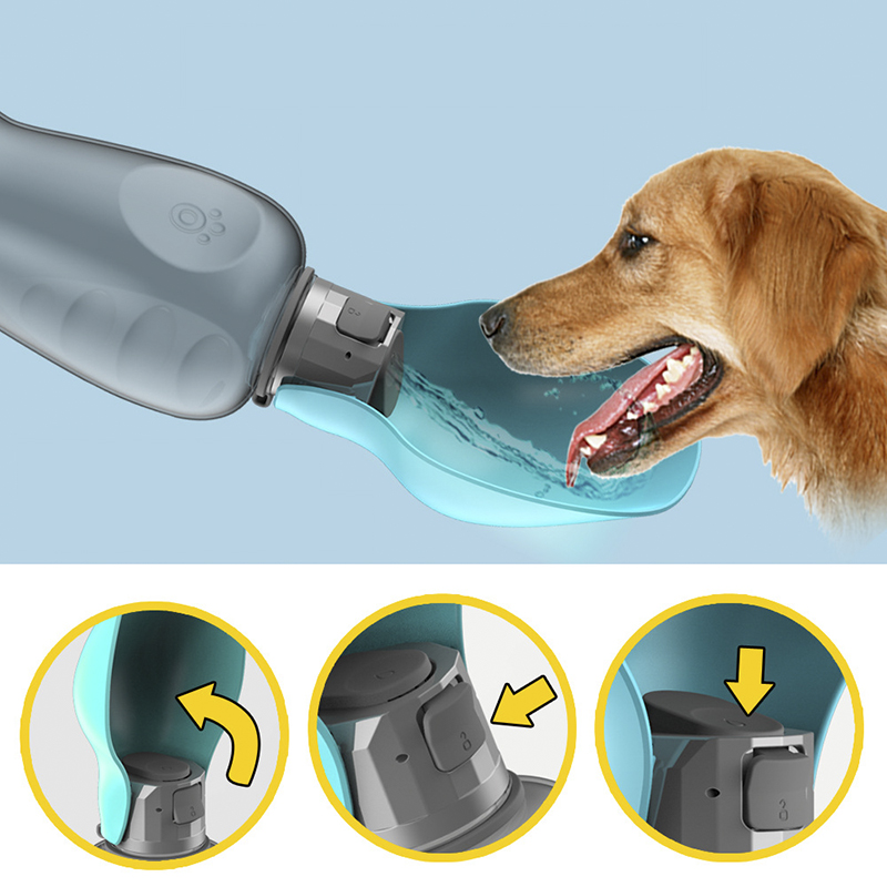 800ml Dogs Water Bottle Portable High Capacity Leakproof Pet Foldable Drinking Bowl Golden Retriever Outdoor Walking Supplies Pet Products