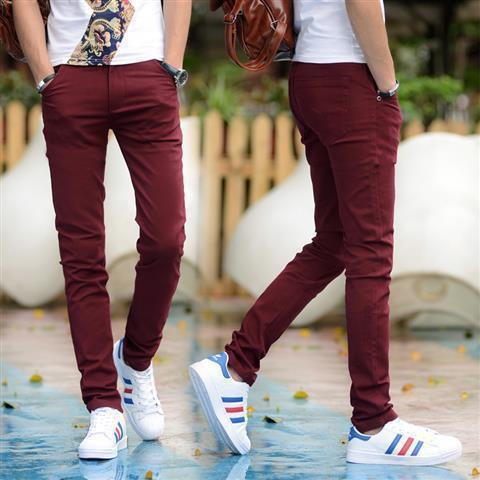 Fashion Trend Men's Solid Color Casual Pants Men's Straight Trousers