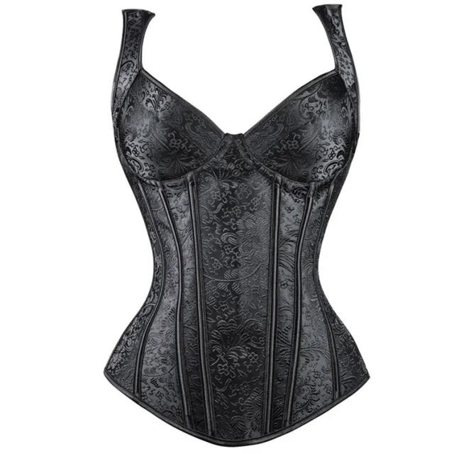 Halter Neck Zipper Jacquard Pattern Ladies Shapewear Black - Shop at LoveMi