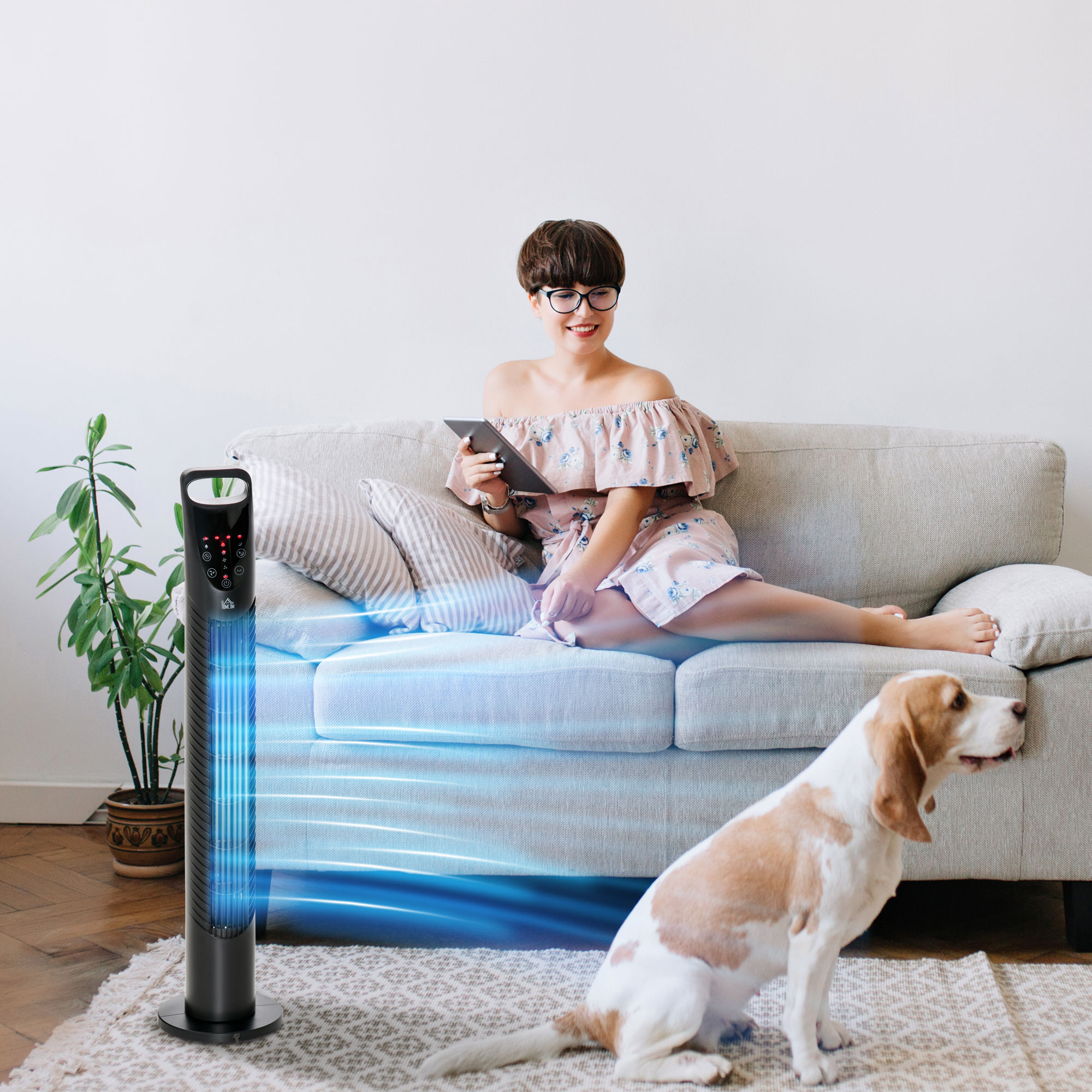 31 Oscillating Tower Fan With Remote Control, 7.5H Timer, 3 Speed 3 Modes, Electric Floor Standing Cooling Fan For Home Bedroom Office, BlackThis Product Is Prohibited From Sale On Amazon