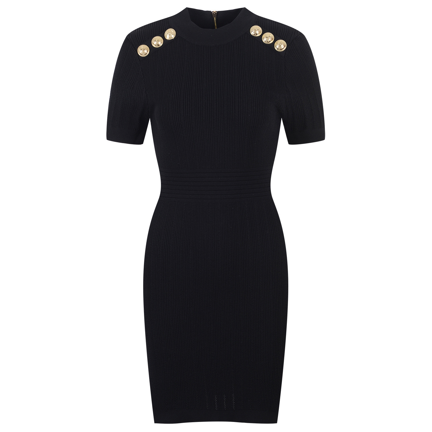 Round-Neck Short-Sleeve Knitted Dress, picture 9 of 11
