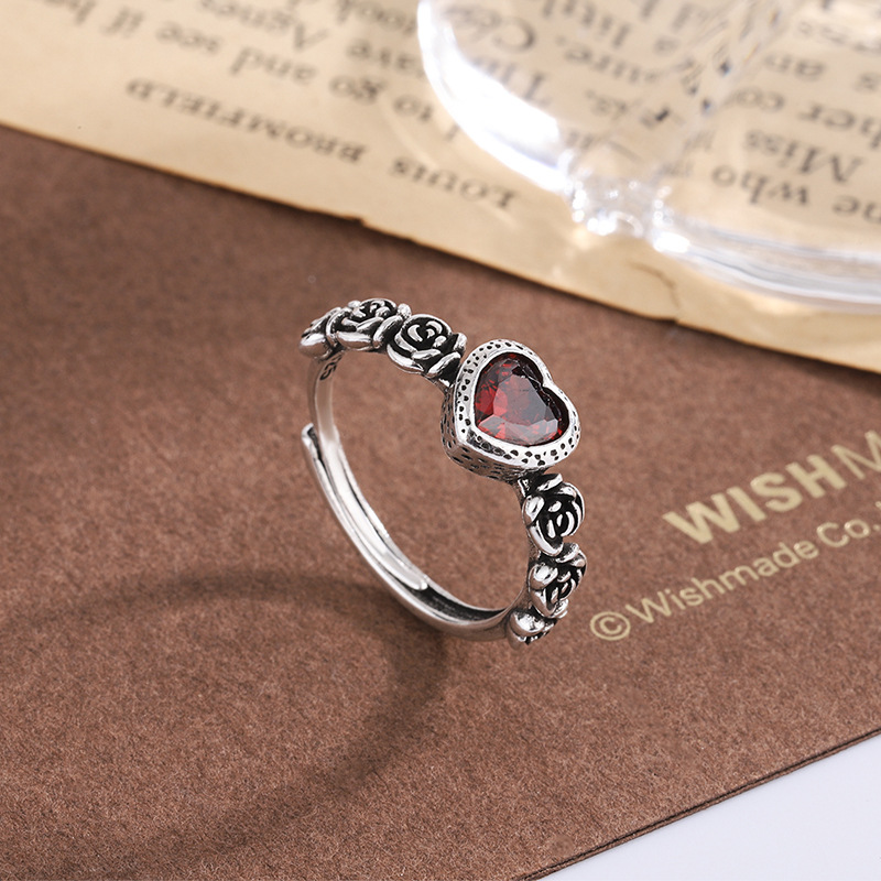 Title 2, Anillo de plata tailandesa vintage Do Old Rose ...