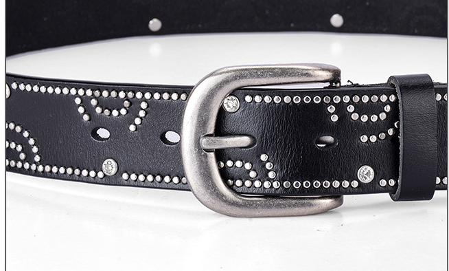 Girly Pants Belt With Rhinestone Inlaid Alloy Pin Buckle