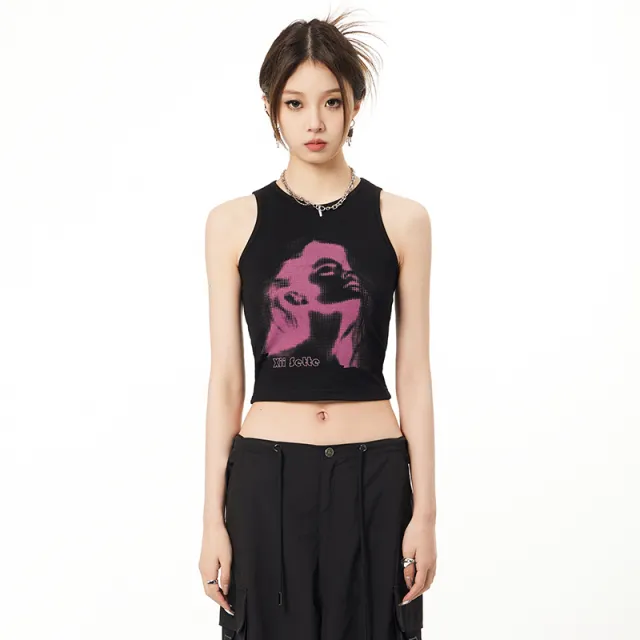 Knitted Printed Slim Fitting Short Bottomed Shirt For Women Black - Shop at LoveMi
