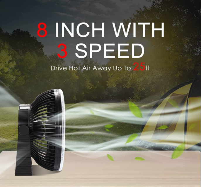 Portable Large Wind Led Camping Tent Ceiling Fan Light