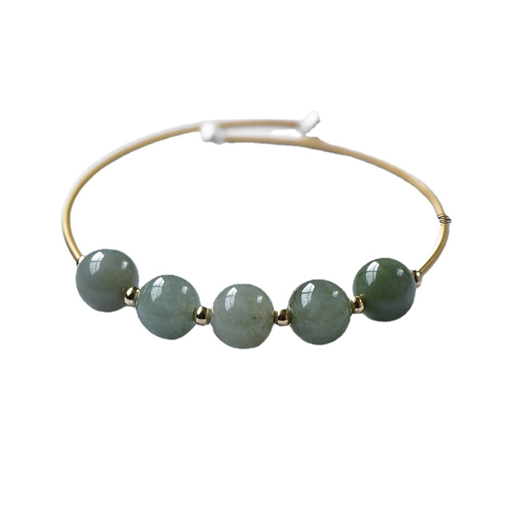 Title 3, Natural Jadeite Ice Seed Oil Green Bracelet Women