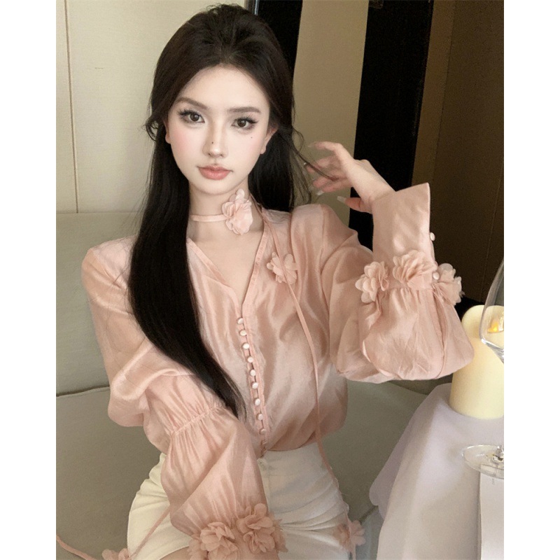 Simple Solid Color Tencel Long Sleeve Top - Image 7