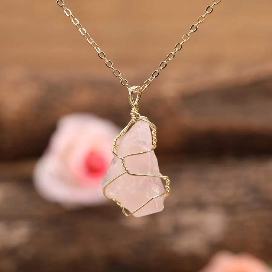 Rose Quartz Pendant Necklace