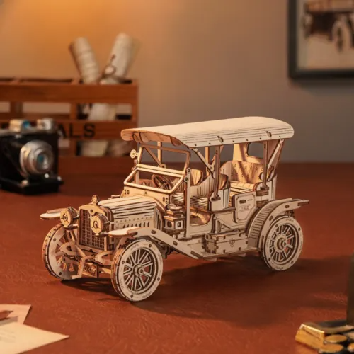 Vintage Car 3D Wooden Puzzle Model Kit. ROKR 3D Wooden Puzzle DIY Model Vintage Car MC801 Building Toys Gifts for Teens. Product Description: ROKR 3D Wooden Puzzle-Mechanical Car Model. Self Building Vehicle Kits-Brain Teaser Toys-Best Gift for Adults and