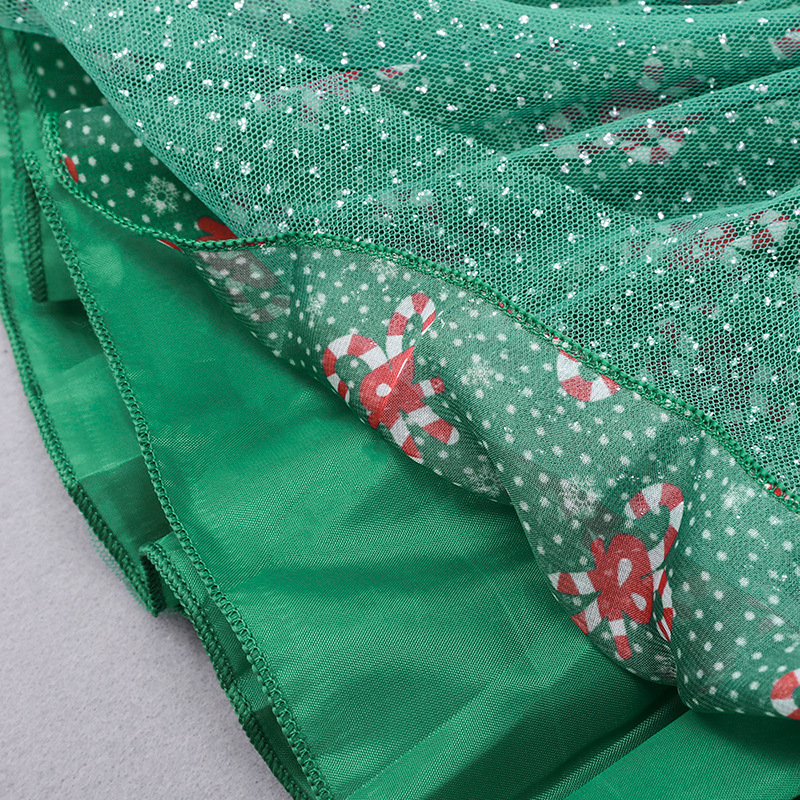 New Girls Christmas Net Gauze Puffy Dress