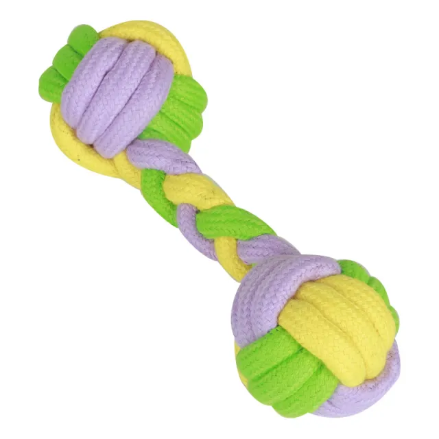 Candy Color Cotton Rope Dumbbell Pet Cotton Rope Toy Dog Toy Photo Color - Shop at LoveMi