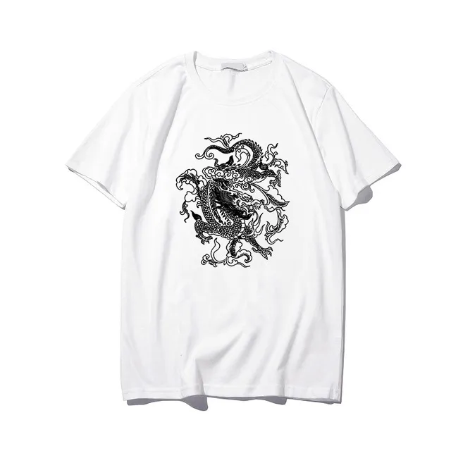 Korean F Un Ulzzang Cute Dragon Punk Gothic Clot White - Shop at LoveMi