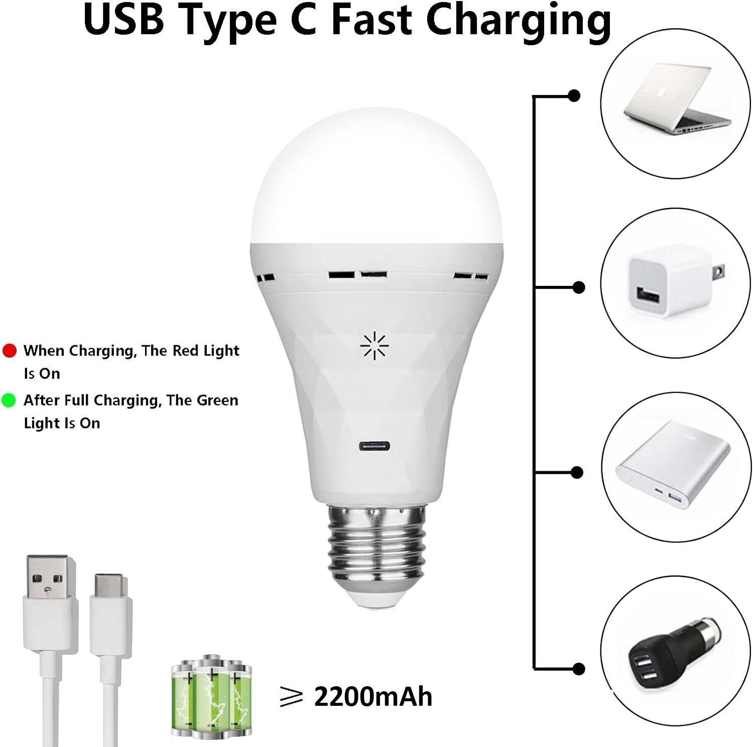 Rechargeable Bulbs With Remote Control, Timer, Battery-powered Wall Lamps, USB Power Supply, Rechargeable Bulbs For Lighting Fixtures — foto 3