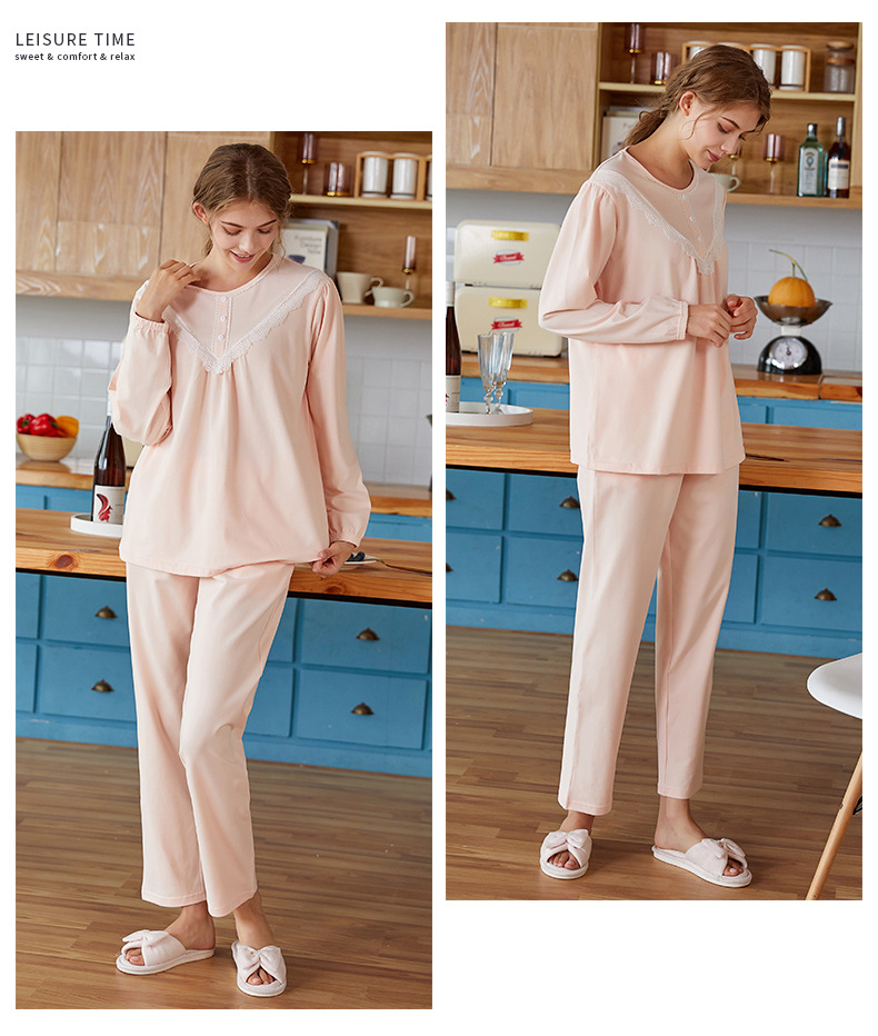 Title 14, Cotton Long-sleeved Trousers Lace Sweet Women