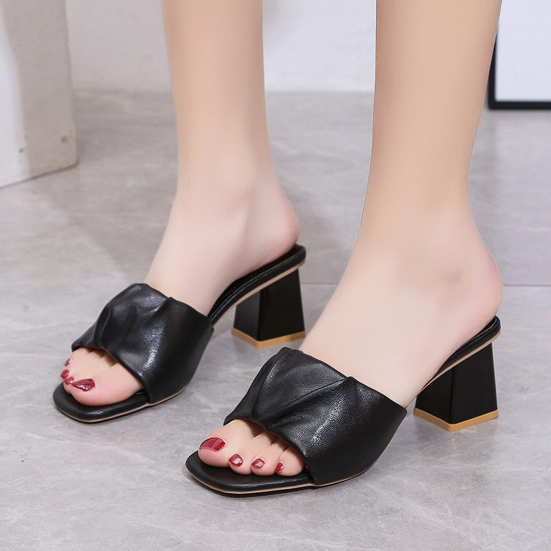 Women's Chunky Heel Square Toe Sandals