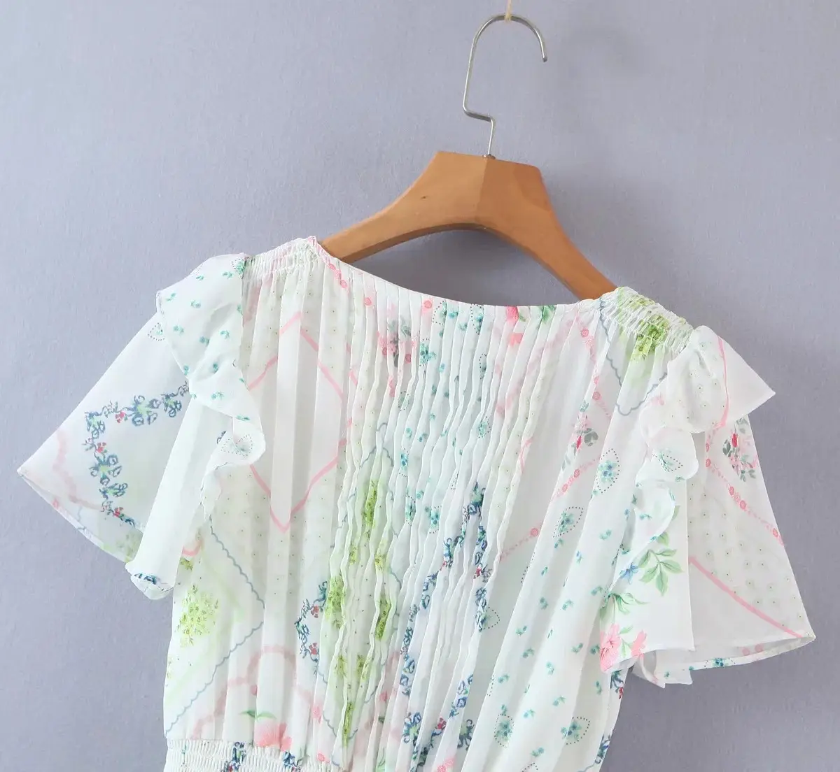 French Retro Lotus Leaf Floral Skirt