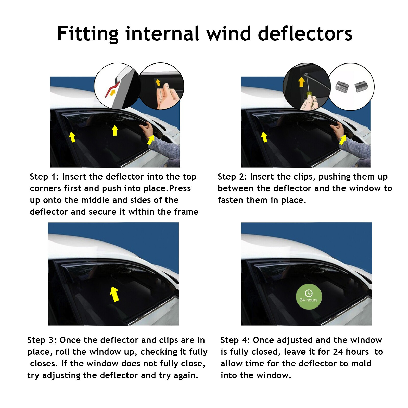 For Ford Transit Custom -On Wind Rain Sun Guard Window Deflectors With Clips — image 6