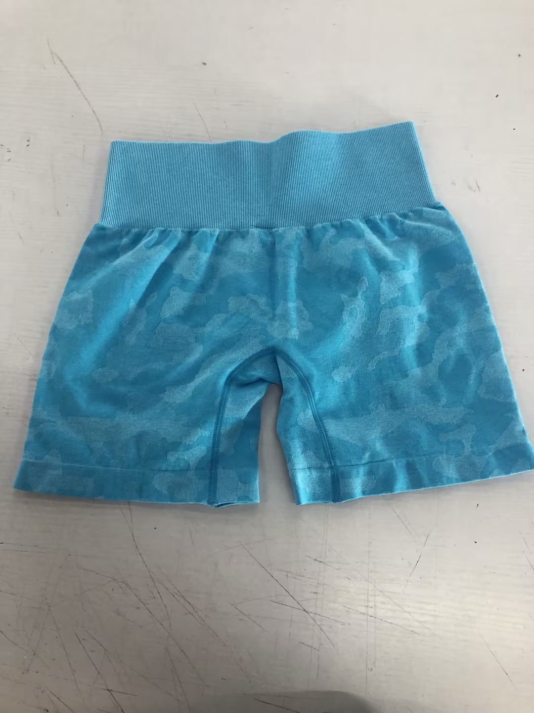 Women's Camo Jacquard Seamless Gym Shorts Blue - Shop at LoveMi