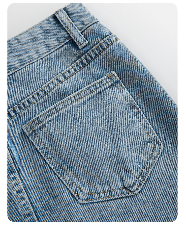 Women's Fashionable Denim Skirt With A Line High Waist