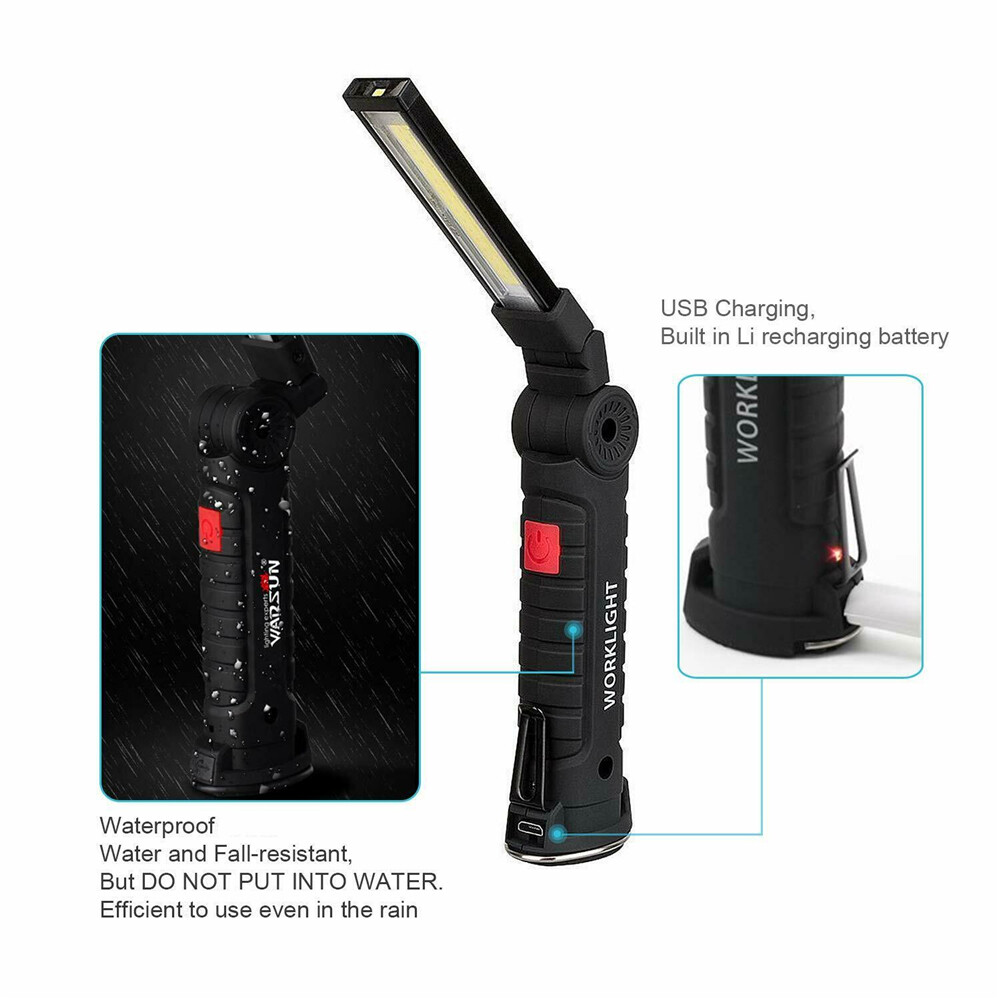 Magnetic Folding COB Work Light, 2-Pack