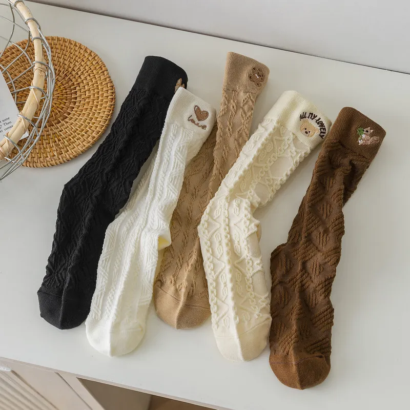 Stockings In Women's Stockings Embroidered With Reverse Yarn - Set