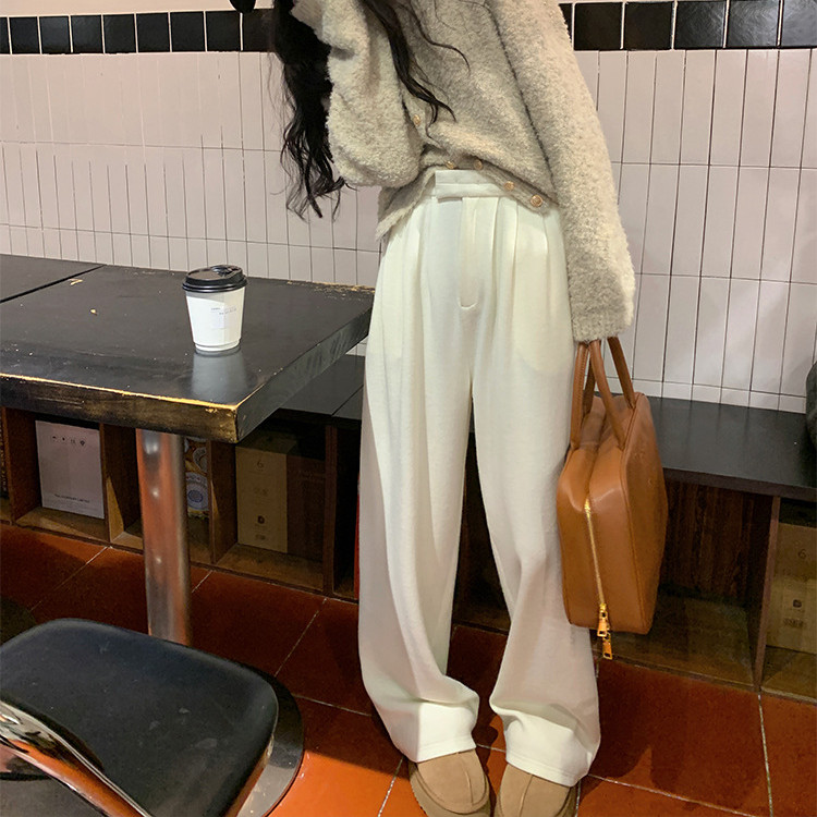 Straight Loose Soft Waxy Casual Pants