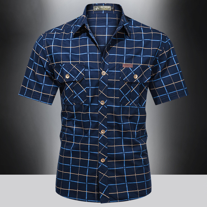 Men's Cotton Loose Military Uniform Shirt Thin Section