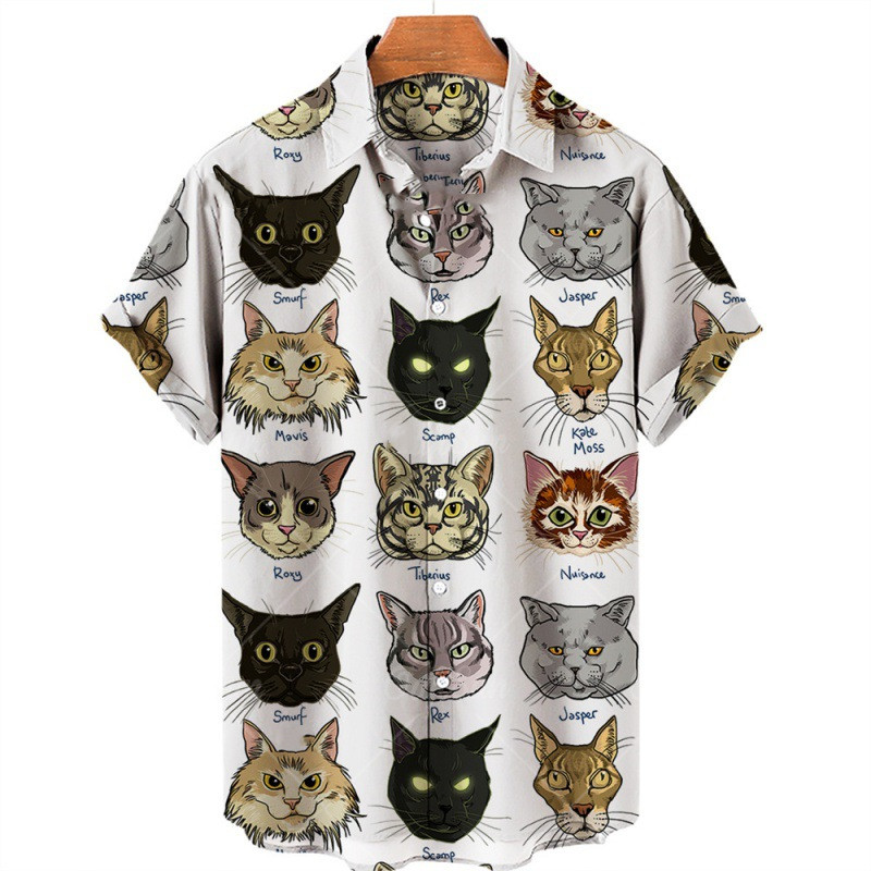 Title 6, Camisas estampadas com botões de animais para h...