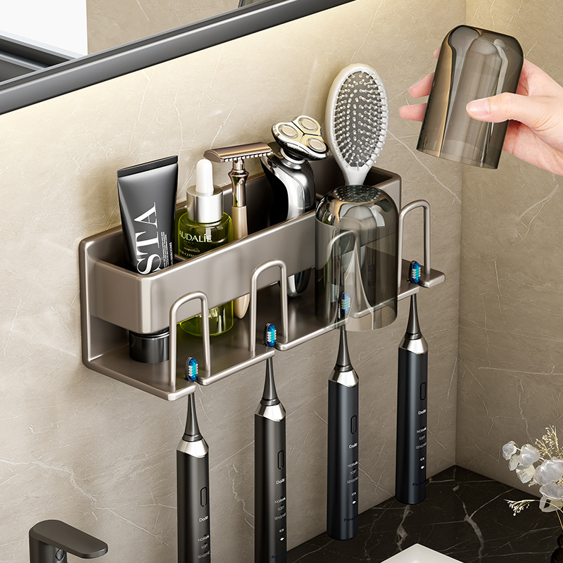 Punch-Free Hair Dryer Rack, Wall-Mounted Bathroom Hair Blower Holder, Bathroom Hair Dryer Storage Shelf 3